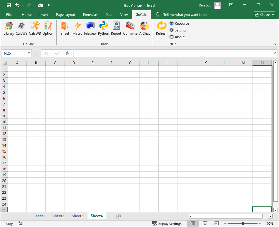 GoCalc Addin ribbon overview